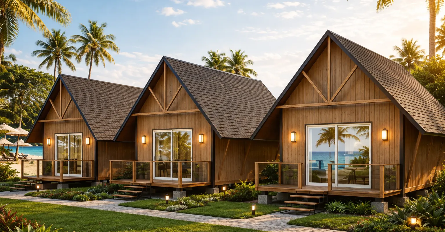 Bali prefab pod home for Indian resorts